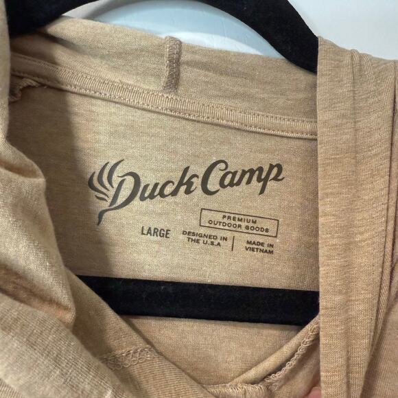Duck Camp Men's Bamboo Hoodie Pullover Lightweight Tan Large Stretch - Picture 5 of 8